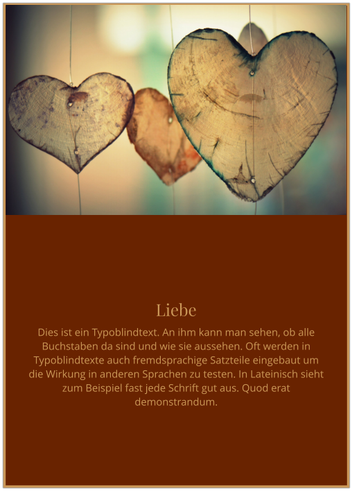 Liebe Dies ist ein Typoblindtext. An ihm kann man sehen, ob alle Buchstaben da sind und wie sie aussehen. Oft werden in Typoblindtexte auch fremdsprachige Satzteile eingebaut um die Wirkung in anderen Sprachen zu testen. In Lateinisch sieht zum Beispiel fast jede Schrift gut aus. Quod erat demonstrandum.